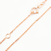 14K Solid Rose Gold Diamond Cut Cable Chain with Extender